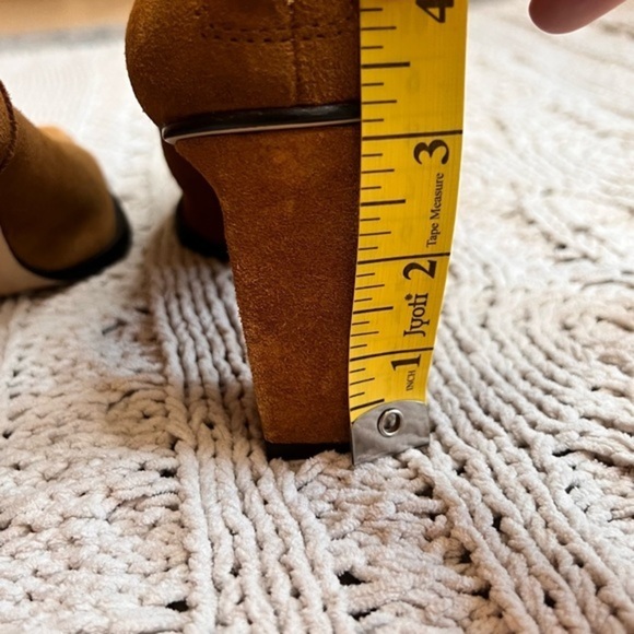 ZARA Split Suede‎ Mid-Heel Ankle Boots Brown  Size 41 - Picture 8 of 11